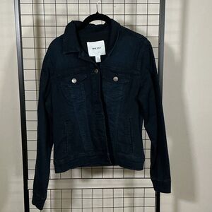 Nine West Dark Wash Denim Jacket | Classic Button Front | Size M